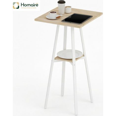 Table à manger ronde en beige et bois beige 55 x 55 x 95 cm HOMAIRE (1/5)