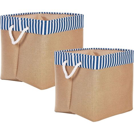 Aufbewahrungskorb 2er Set TUGUL Baumwolle Beige (1/5)