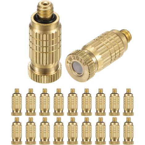 Lot de 20 Buses Brumisation en Laiton, Laiton avec Orifice 0,006"/0,15 mm, Tête Buse à Haute Pression [10/24 UNC] - 0.2mm (1/5)
