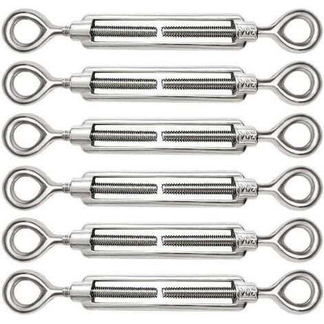 Pezzo di tenditore per cavi d'acciaio regolabile M5, occhiello e occhiello in acciaio inox 304 per tenditori di cavi, tenditori per funi metalliche, accessori per ganci (1/4)