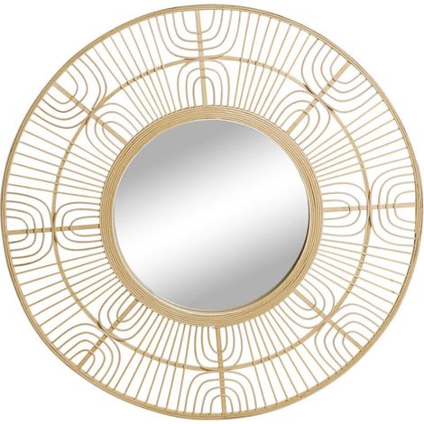 miroir rond scandi bambou naturel design épuré pour salon moderne - bambou naturel clair (1/4)