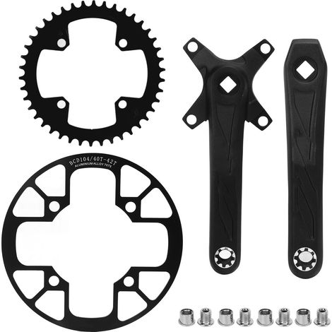 Jeu de manivelles vélo 170mm avec plateau 42T étroit-large 104BCD et disque de protection 40-42T pour VTT et vélo de route (1/5)