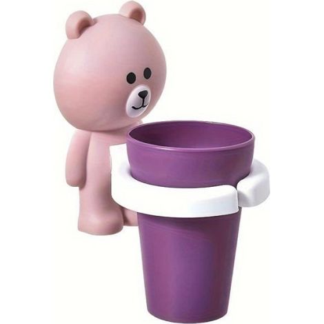 Porte-Pinceaux - Motif Ours - Rose - Plastique - À Suspendre - 1 Pièce