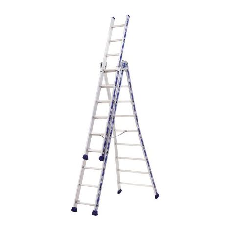 Escalera transformable platinium 3 tramos - TUBESCA - 2m66/6m02 - 02443609 (1/4)