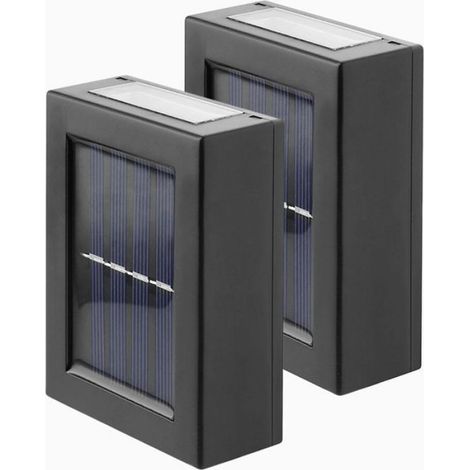 2 Lampe solaire extérieure, étanche IP65, lumière blanche, mur jardin cour, ABS+PC (1/3)