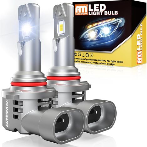HB3 9005 LED Bulb, 90W 18000LM CSP 6000K White HB3 LED Bulb for DC 12V 24V Car and Motorcycle, 1:1 Mini Replacement for Halogen and Xenon Lamps, Error, 2 Bulbs (1/5)