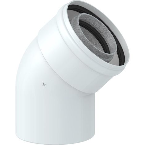 Curva Coassiale 45° ø60/100 Alluminio maschio-femmina