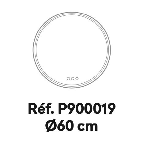 Aelle - Miroir rond , LED 60 cm variateur de lumière - AMBIANCE (1/3)