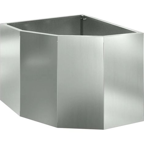 Jardinière d'angle moderne épurée 45 x 45 x 35 cm design durable en acier galvanisé argent (1/5)