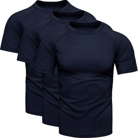 Herren-T-Shirt, 3er-Pack, marineblau - Größe S