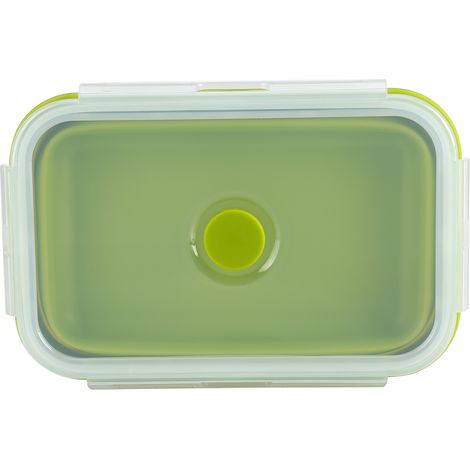800 ml faltbare Silikon-Lunchbox-Schüssel, tragbar, grün (1/5)