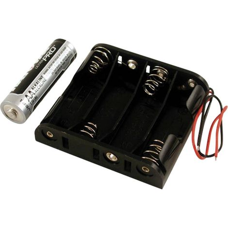 Support batterie 4 x LR06 Hammond Electronics BH4AAW plastique noir 1 pc(s) W68735