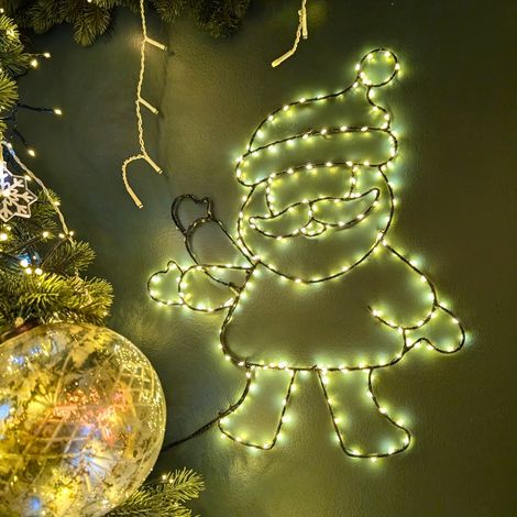 Décoration de Noël lumineuse Père Noël micro LED blanc chaud 42 cm (1/4)