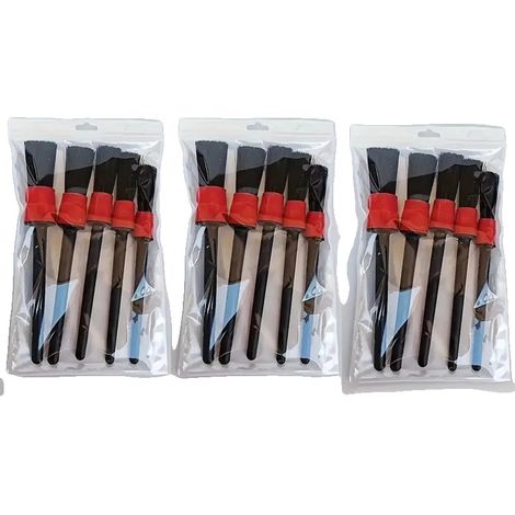 Ensemble de pinceaux de détail, poils synthétiques durables, design ergonomique, NOIR 15pcs (1/2)