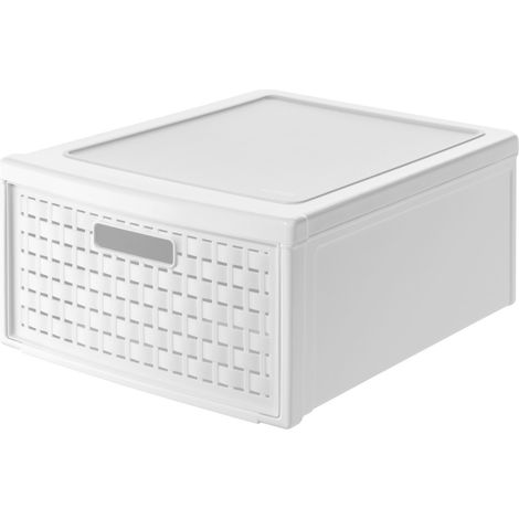 Rotho Schubladenbox Country groß, 19,2 L weiß Boxen, Körbchen & Kisten