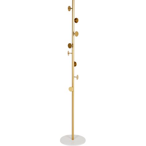 Perchero de interior soporte para abrigos mármol metal dorado Notus