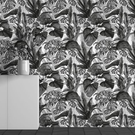 Papier peint panoramique - Motif Feuilles tropicales - 130 cm x 81 cm (1/3)