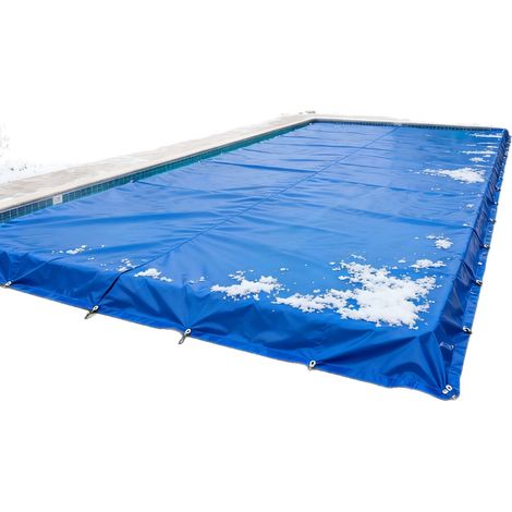 Bache De Piscine - Matériau PE Durable - Pour Piscine Hors Sol Rectangulaire - Couleur Bleue - 1 Pièce (1/5)