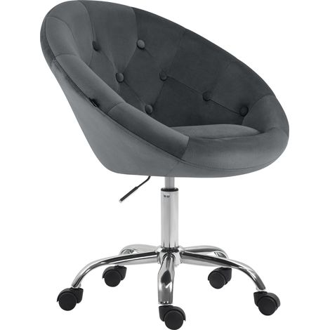 Tabouret de travail London en velours Gris foncé (1/5)
