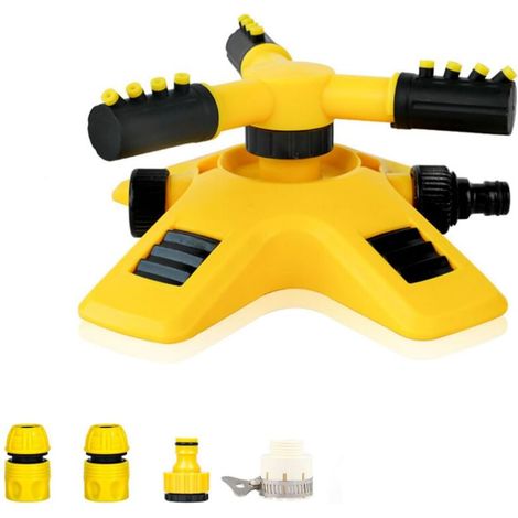 Irrigatore oscillante, irrigatore da giardino tandem rotante automatico a 360 gradi, diametro di spruzzo di 8-10 m, per l'irrigazione del prato del giardino