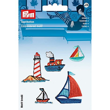 PRYM - ETICHETTE RICAMATE FORME NAVI CONFARO - APPLICAZIONE TERMOADESIVA (1/2)