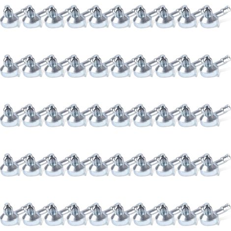 50pcs Chevilles de Support d'Étagère Compatible avec IKEA, en Alliage de Zinc Étagères Chevilles d'Étagère pour Étagères Goupille Support la Pièce 131372 Billy Bookshelf (Argent) (1/5)