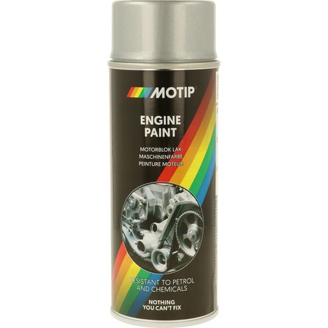 PEINTURE MOTEUR HAUTE TEMPERATURE ALUMINIUM BRILLANTE 150°C AEROSOL 400ML MOTIP