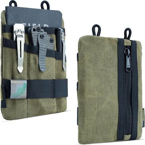 kleine EDC-Taschen, EDC-Aufbewahrungstasche aus gewachstem Canvas, kleine Werkzeugtasche mit 5 Fächern, Organizer für Taschenlampe, Multitool, Stift und Notizbuch. (1/5)