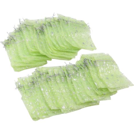 50 Stück transparente Netzbeutel mit Kordelzug, exquisites Sternenmuster, transparente Geschenktüten für Hochzeiten und Kirchen (1/5)