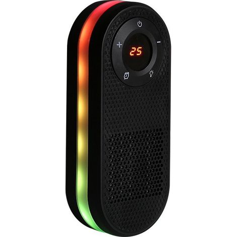 Tragbare Mini-Heizung – mit Digitalanzeige – Ventilator – mit Fernbedienung – 7 farbige Nachtlichter – geräuschloser Betrieb – Timer – Tischheizung (1/5)
