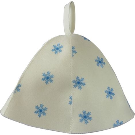 Sollbry Woll-Saunahut für Vaporarium, russische Mütze für Damen und Herren, Bade- und Dampfbad-Zubehör (Schneeflocken) (1/5)
