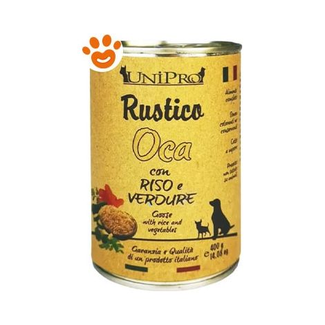Unipro Dog Rustico Oca Riso e Verdure - Lattina 400 Gr -