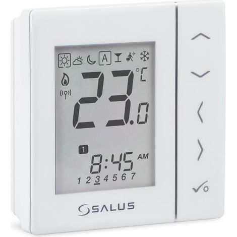SalusRégulateur de température sans fil VS20WRF - Blanc - Précis et facile à installer - Confort optimal (1/3)