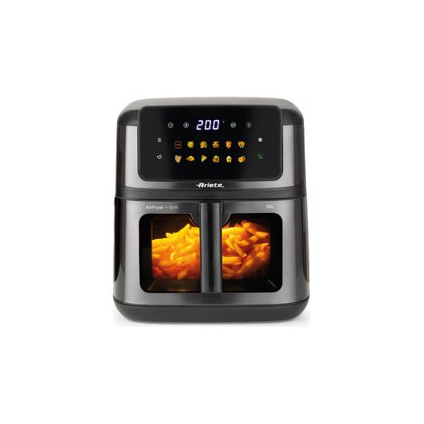 Ariete 4642 Air Fryer e Grill 10L Digital, 2100W, Doppia resistenza superiore e inferiore, Capacità XXXL 10L, 14 programmi di cottura, Pannello touch, Avvio ritardato, Timer, Finestra trasparente, fin