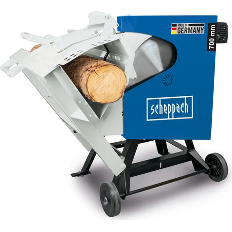 Scheppach Scie à bûches HS720B - Scie à bascule pour bois de chauffage - Lame de Ø700mm - 9000W - 12,2CV - Coupe réversible 250mm - Hauteur de coupe des rondins 60-240mm - Bûches 370 x 240mm