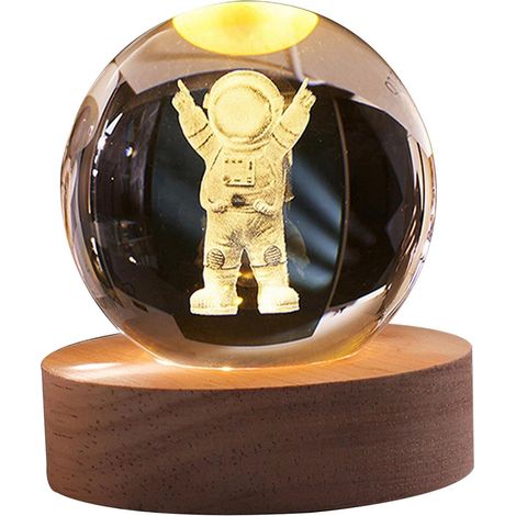 Lampe de Table Astronaute LED avec Sphère Lumineuse, Veilleuse Décorative pour Chambre, Cadeau Original (1/5)