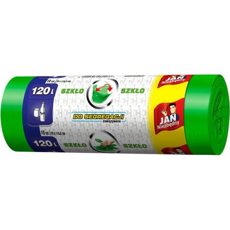 Sacs poubelle verts pour le tri du verre 120 l