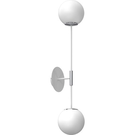Applique Satelit blanc/chrome 2 globes E27 Luminex 15W