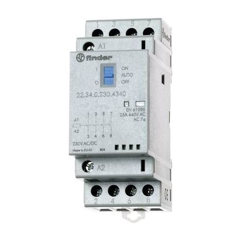 Finder 22.34.0.230.1720 Contattore 3 NA, 1 NC 230 V/DC, 230 V/AC 25 A 1 pz. (1/2)