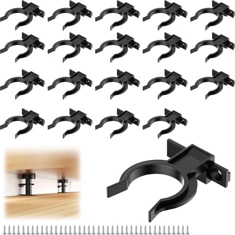 Lot de 20 clips pour plinthes de cuisine, avec 50 vis, clips pour plinthe de cuisine avec tournevis, support de plinthe de salle de bain pour pieds de cuisine de 28 à 32 mm (1/5)