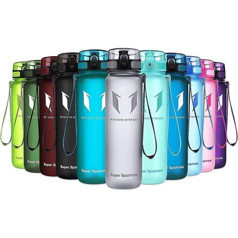 Trinkflasche Tritan BPAfrei Sportflasche Outdoor Fahrrad 1000 ml Grau (1/5)