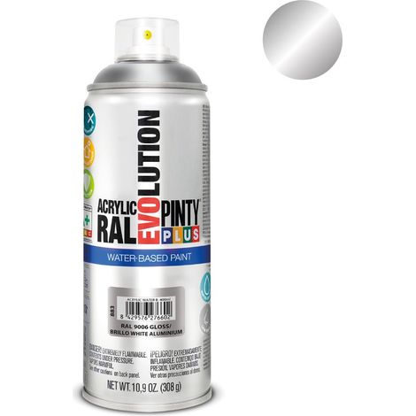 PintyPlus Evolution Farbe auf Wasserbasis – RAL 9006 Aluminiumweiß Metallic 520 cc