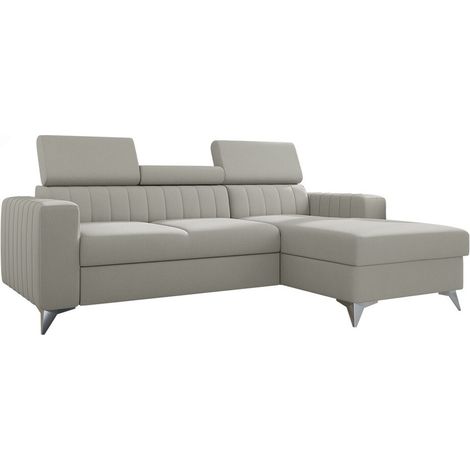Canapé d'angle Columbus 170, Mono 244, Fonction de couchage, Boîte de literie, 236x172x82cm (1/5)
