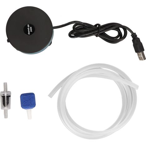 Pompe à oxygène ultra silencieuse pour aquarium, aérateur portable USB pour aquariums et pêche en extérieur (1/5)