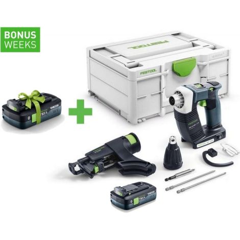 FESTOOL Akku-Bauschrauber DURADRIVE DWC 18-4500 Basic + Tabless Akkupack BP 18 TBX 4 C-ASI - 576504C (1/4)