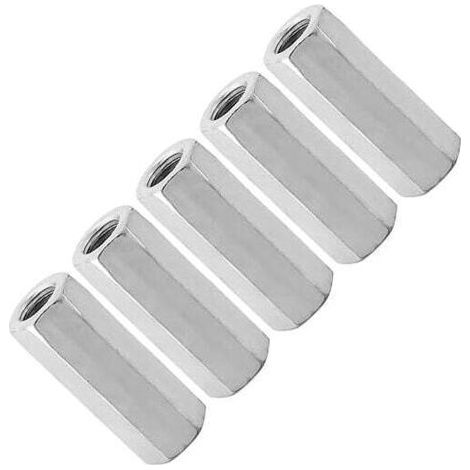 5pcs M12 Long Hex Shank Nut Sleeve Nut Threaded Standoffs Fasteners Screw Zinc Extended Hex Nut Screw Wire Connecting Rod Thread Connecting Cap Joint Nut( (1/4)