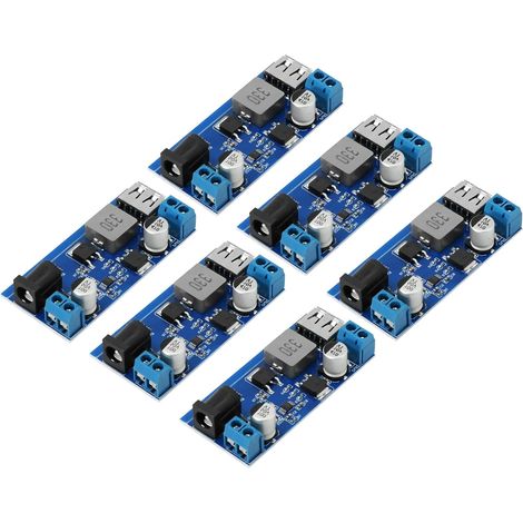 Buck Converter Module 6 pièces DC-DC Convertisseur d'alimentation Réducteur 24 V/12 V à 5 V/5 A Step Down Power Module avec port USB Prend en charge la charge rapide compatible (1/5)