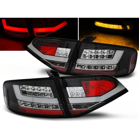 Paire de feux arriere Audi A4 B8 de 2008 a 2011 Berline LED BAR noir-27288770 (1/2)