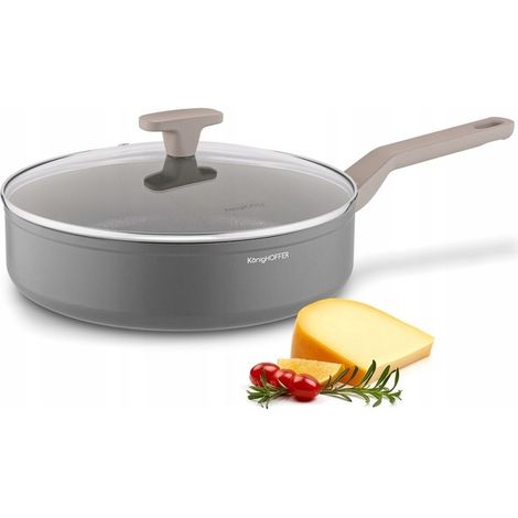 Induktionsgeeignete Bratpfanne, antihaftbeschichtet, tief, mit Deckel, 28 cm, Pancetta