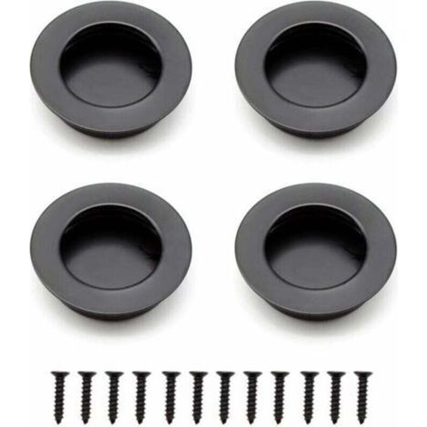4 pièces maniglie rotonde incassate, maniglie per porte scorrevoli in acciaio inossidabile da 40 mm, maniglie per mobili nere possono essere utilizzate per casetti, armadi, mobili personalizzati YMYN
